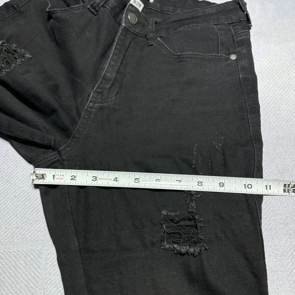 Judy Blue Distressed Frayed Hem Stretch Ripped Black‎ Jeans Women's Size 9/29